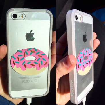 Donut phone case sticker by Offbeat Planner designs -- Lifting in Scrubs